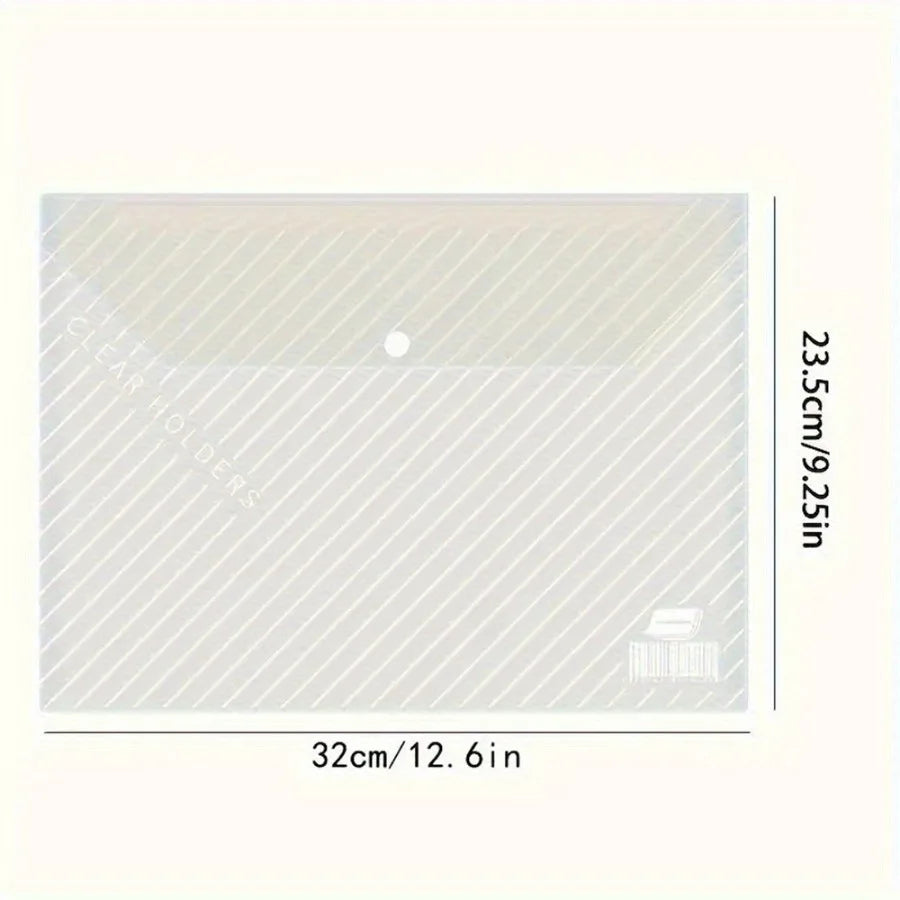 5 Piece Mixed Color Folding File Bag with Button Closure Design