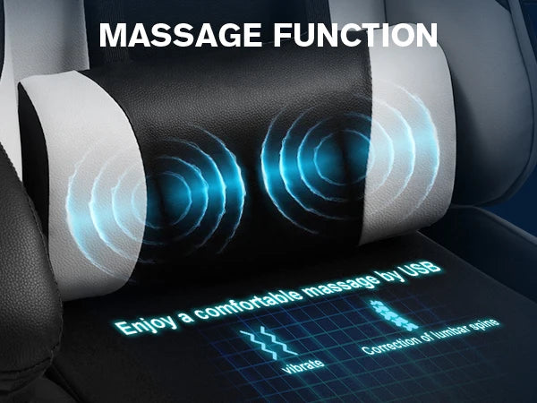 GTPLAYER Gaming Chair with Footrest, Lumbar Support, Adjustable Height, Swivel Seat, Headrest for Office