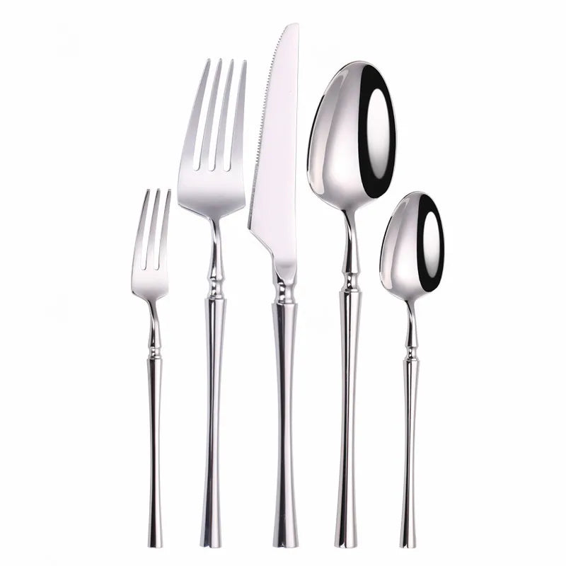 Cutlery Set Matte Gold Cutlery Set Stainless Steel Dinnerwar Steel Gold Forks Spoons Knives Steel Cutlery Set Silverware Set