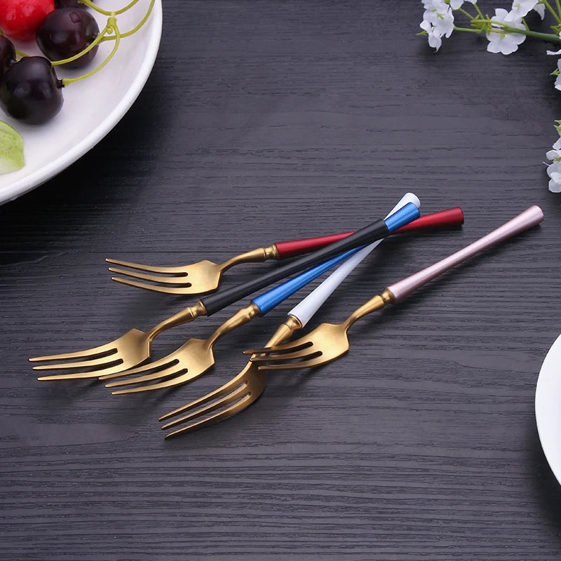 Cutlery Set Matte Gold Cutlery Set Stainless Steel Dinnerwar Steel Gold Forks Spoons Knives Steel Cutlery Set Silverware Set