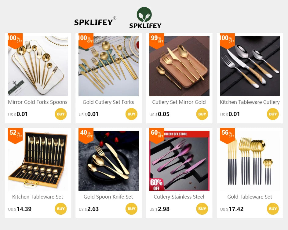 Cutlery Set Matte Gold Cutlery Set Stainless Steel Dinnerwar Steel Gold Forks Spoons Knives Steel Cutlery Set Silverware Set