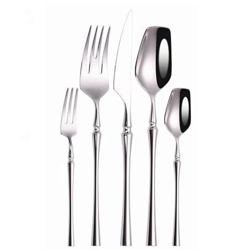 Cutlery Set Matte Gold Cutlery Set Stainless Steel Dinnerwar Steel Gold Forks Spoons Knives Steel Cutlery Set Silverware Set
