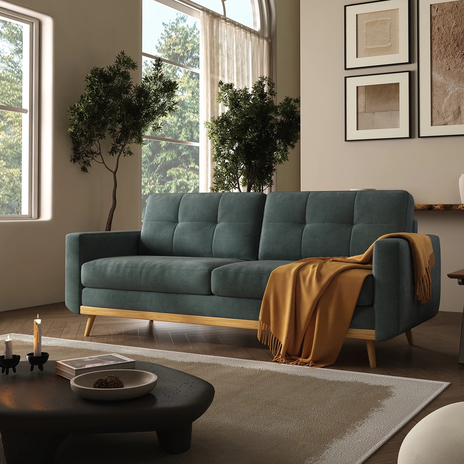67.7-inch Mid-Century Modern Loveseat Sofa
