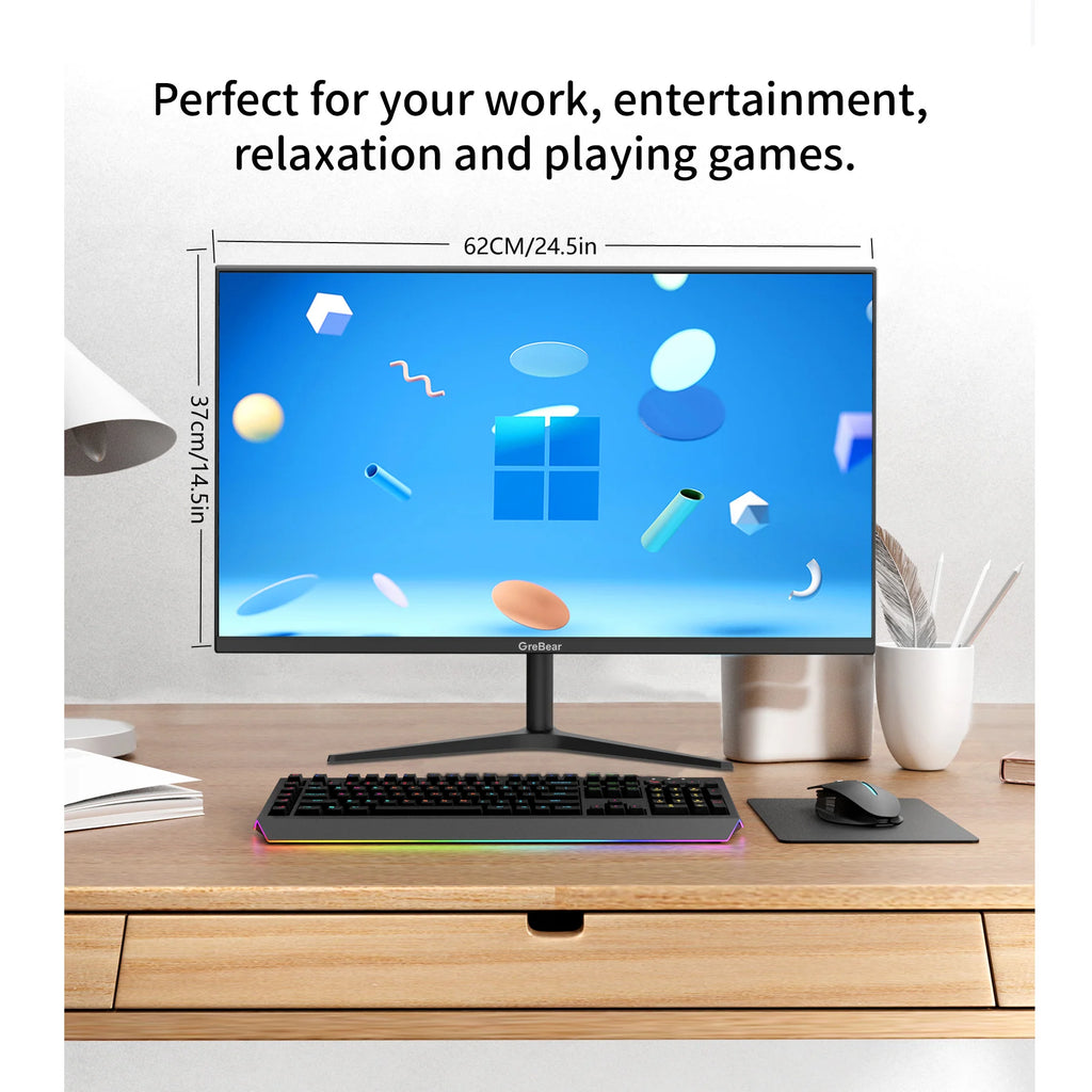 27-inch Computer Monitor IPS Panel PC Monitors FHD 1080p 75Hz LED Display Home Office Desktop Screen, HDMI, VGA, Flicker