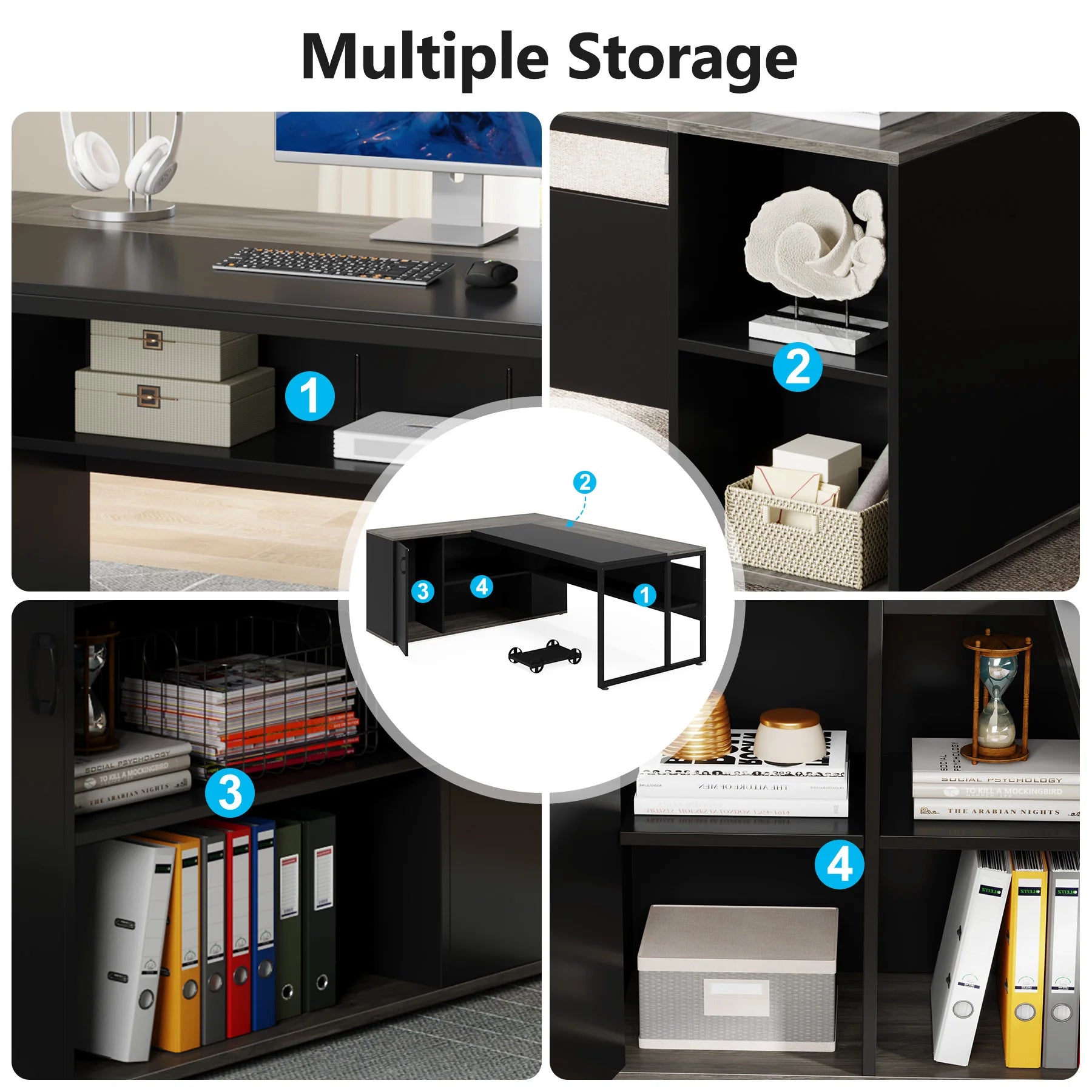 Tribesigns 71 inch Executive Desk, L Shaped Desk