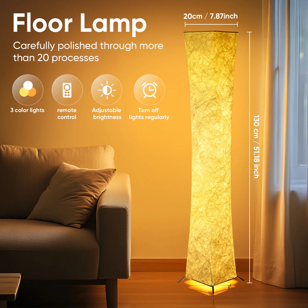 Soft Light Floor Lamp, 52" Simple Design Morden Slim Warm Light