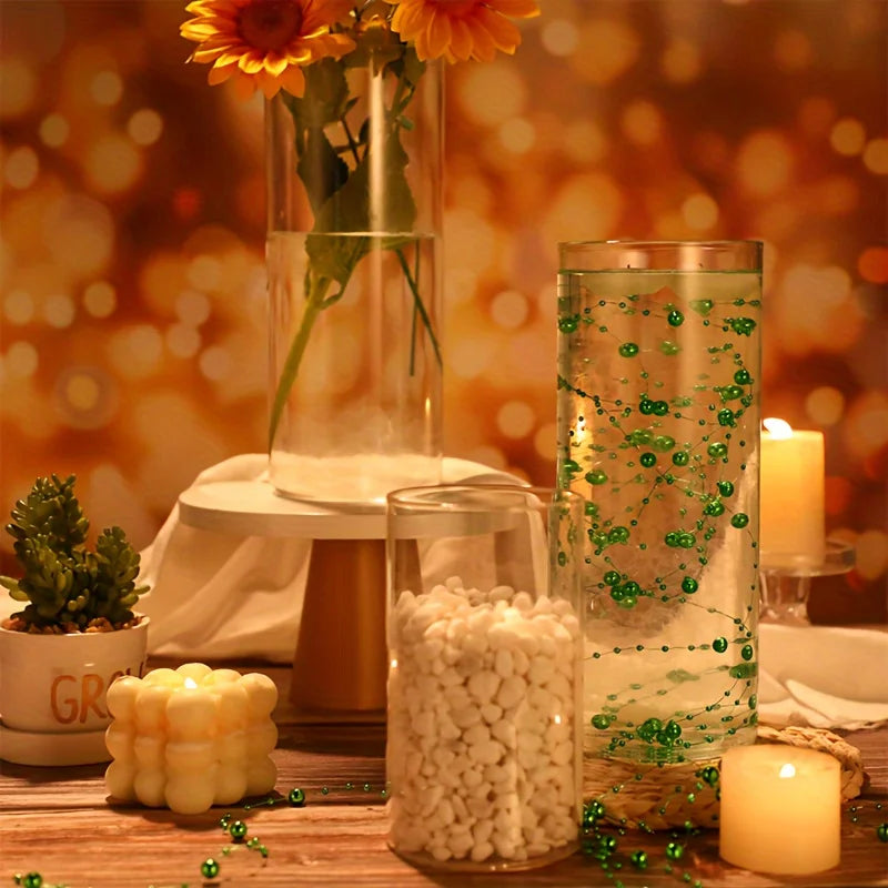 12-Piece Glass Cylinder Vase Set, Clear Vase Tall Floating Candle Holder