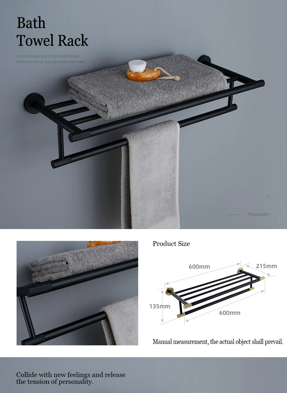 Black Bathroom Accessories Brass Knurled Kit Paper Holder Towel Rack Shelf Single Towel Holder Toilet Brush Holder Hook