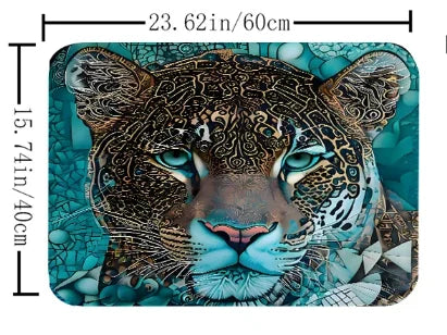 Cheetah Bathroom Four-piece Set - Avant-garde Waterproof Shower Curtain, creating a complete bathroom kit