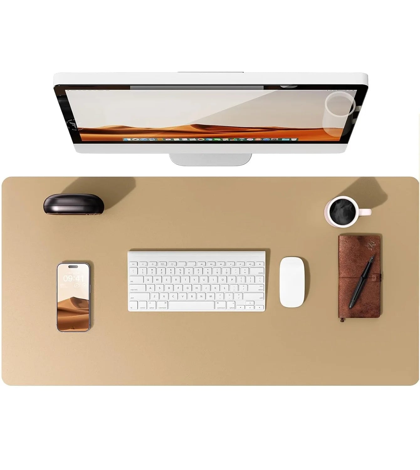 Large Mouse Pad,Office Desk Mat, Leather Desk Pad Protector, Non-Slip