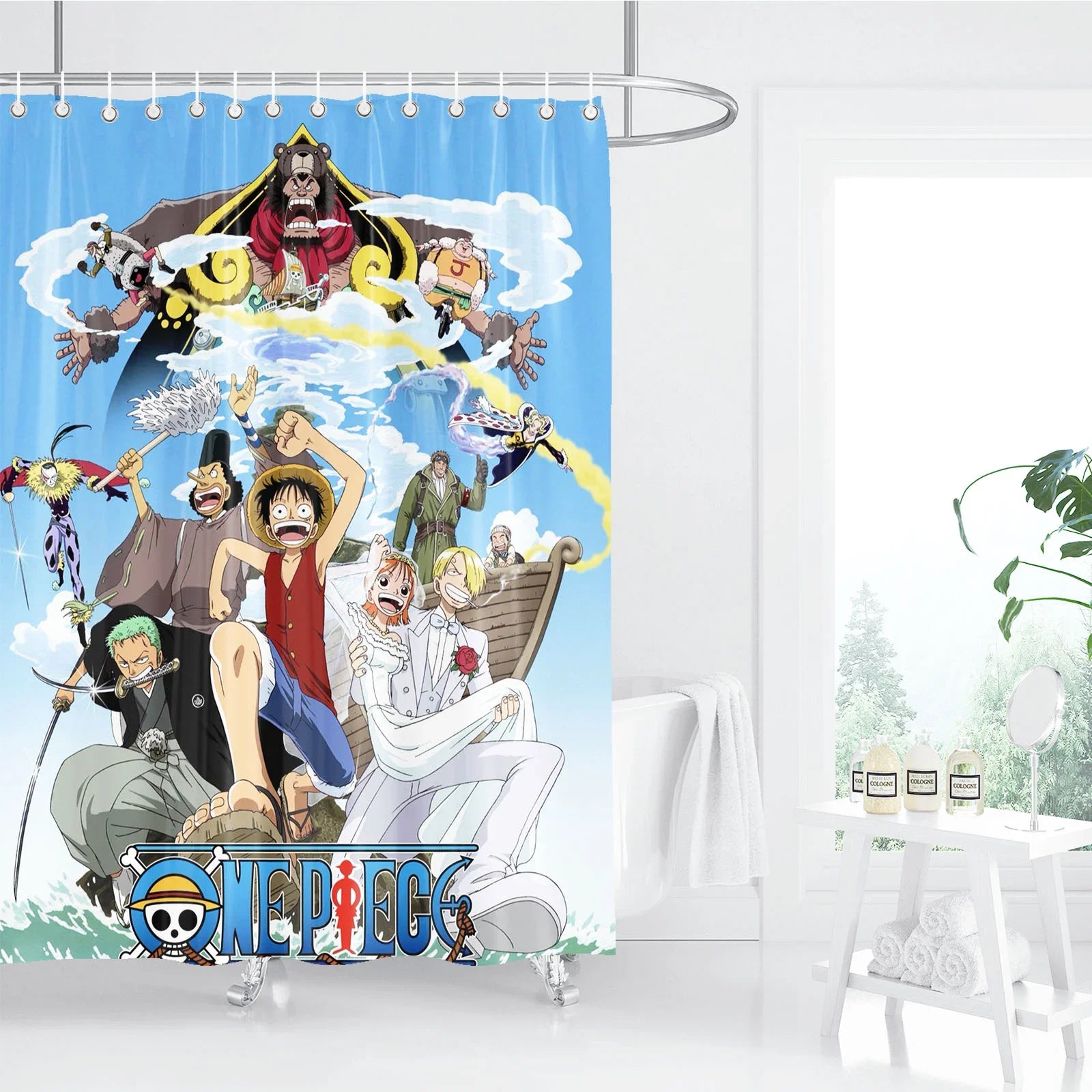 One Piece Anime Shower Curtain, Bathroom Accessories
