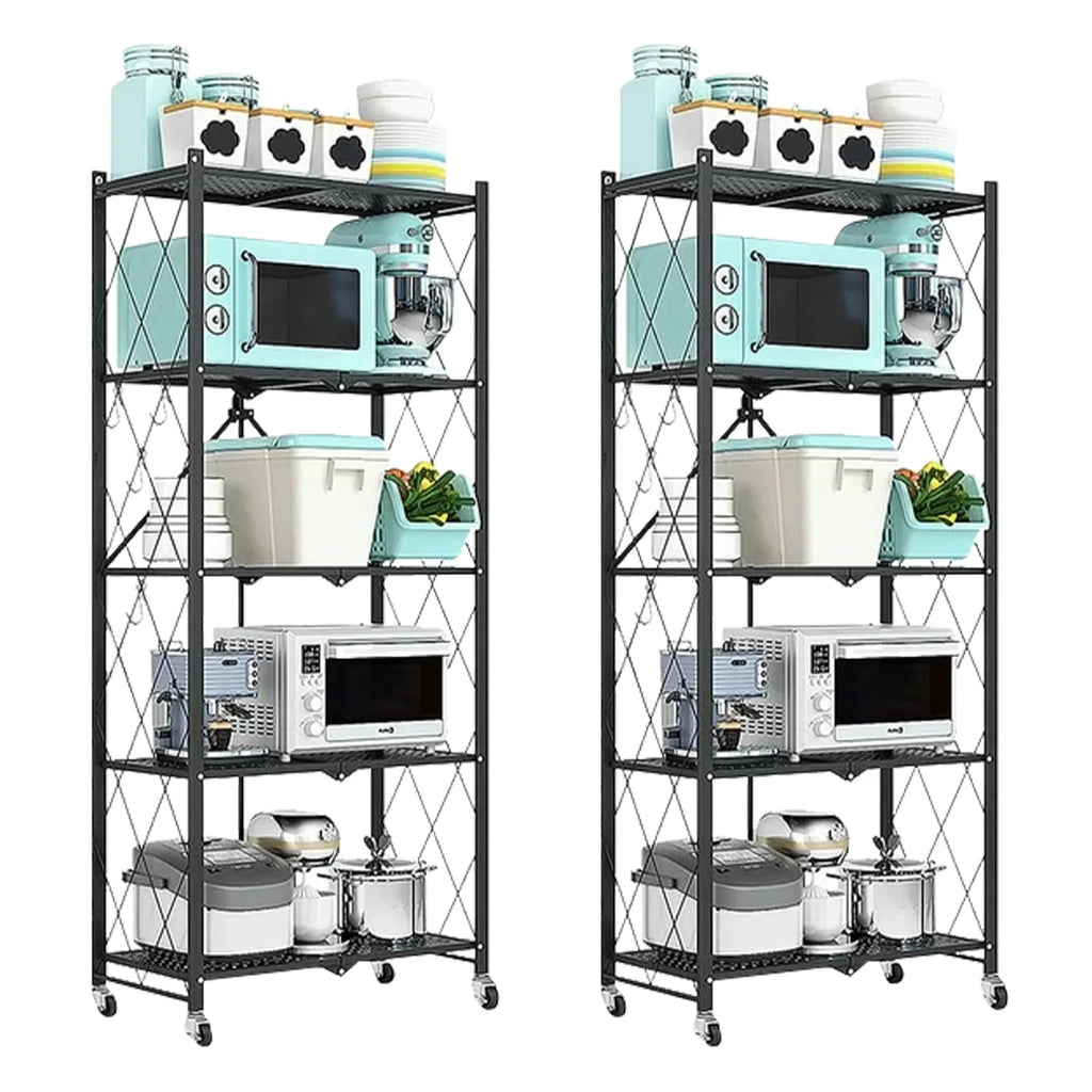 Storage Shelving 5-Tier With Wheel Unit Metal Shelf