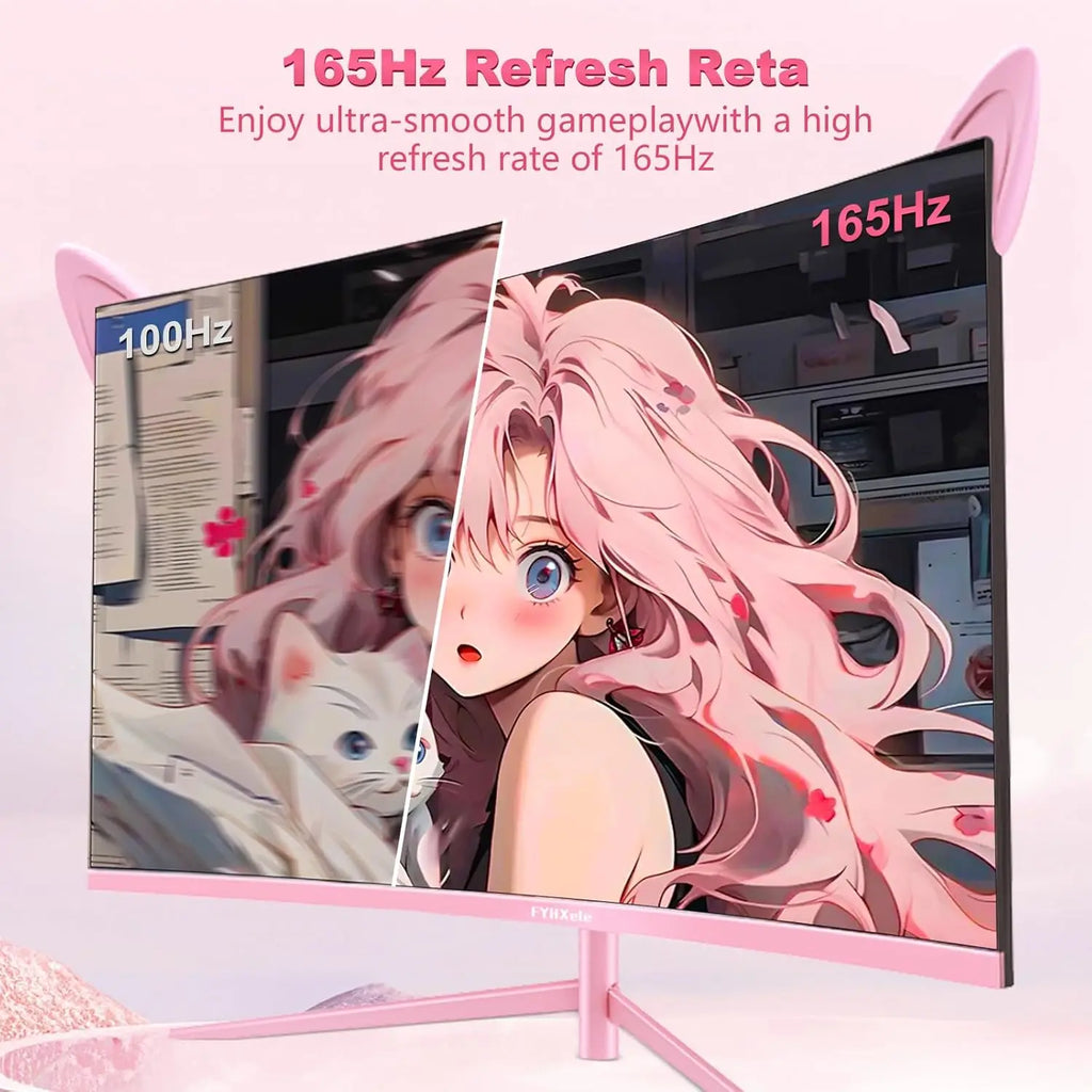 27inch Curved Pink Monitor QHD 165hz 1800R Gaming Display