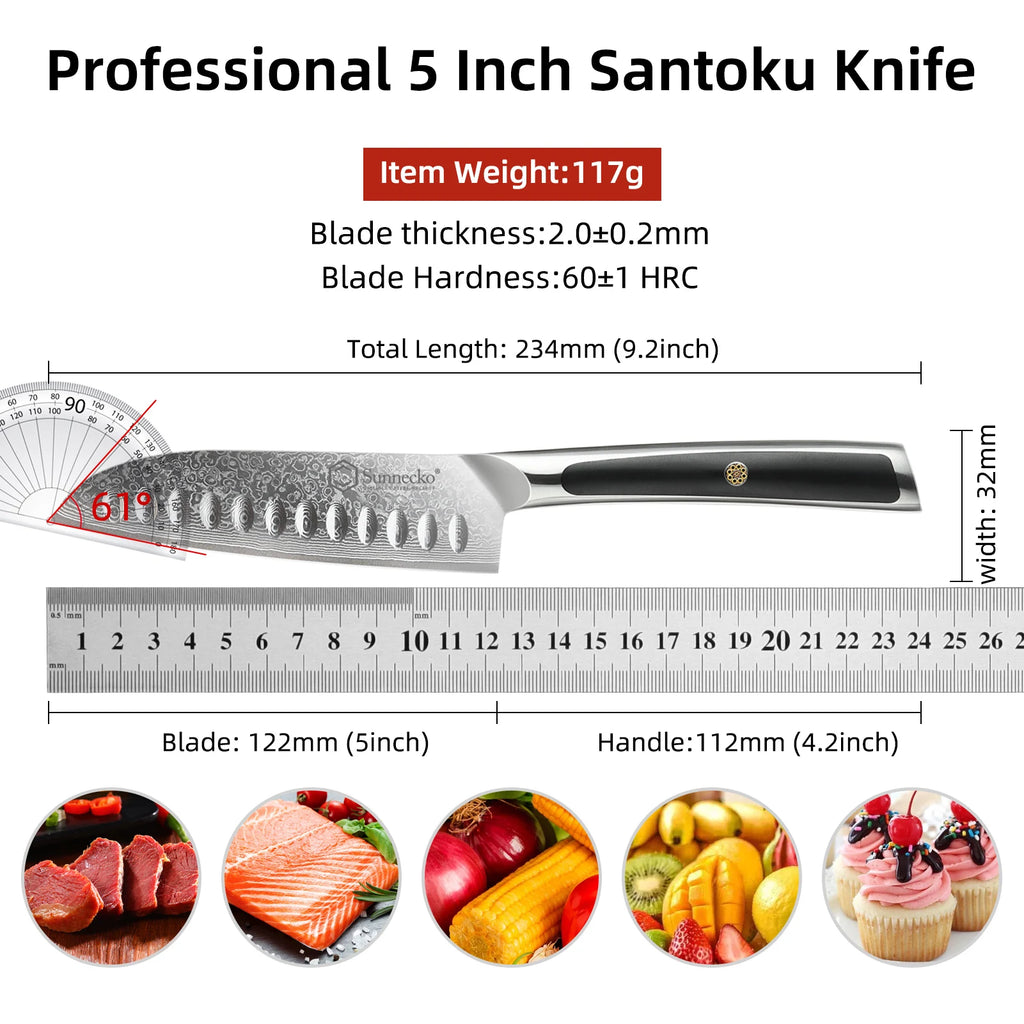 Sunnecko Damascus Knives 1-6Pcs/Set Ultra Sharp