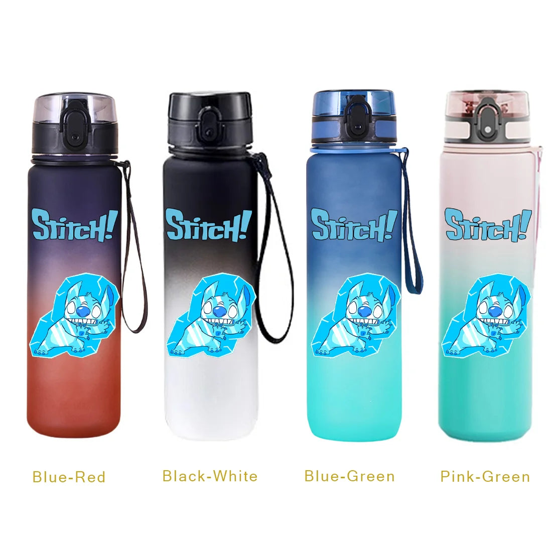 650ML Stitch Sports Flip Cover Water Bottle Leak Proof Colorful Plastic Cup