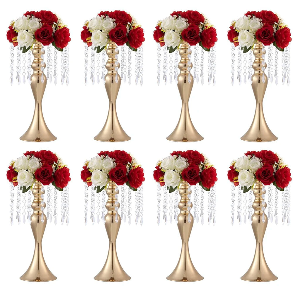 13 Inch Tall Crystal Flower Stand Floral Vases