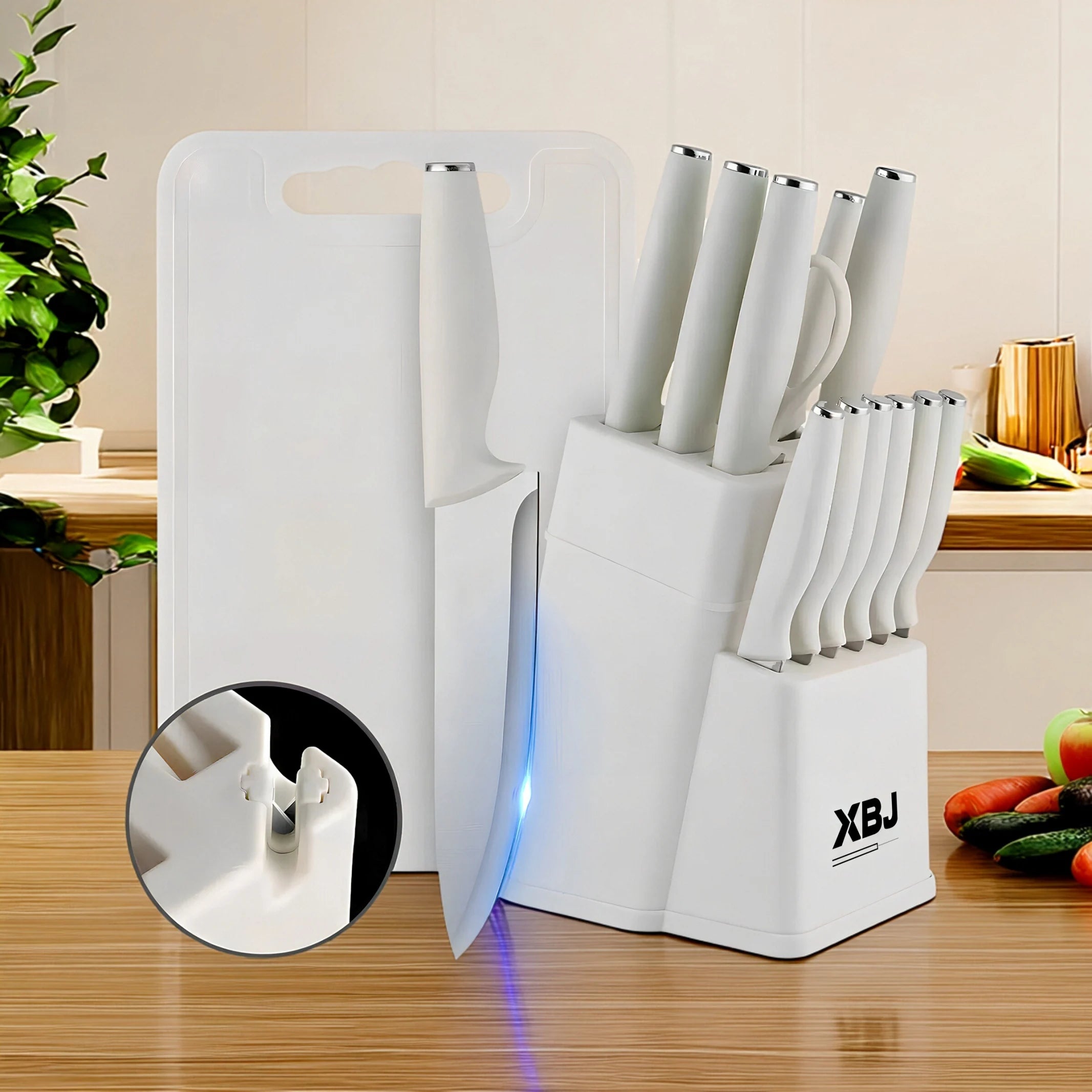 15 pieces kitchen stainless steel knife set,