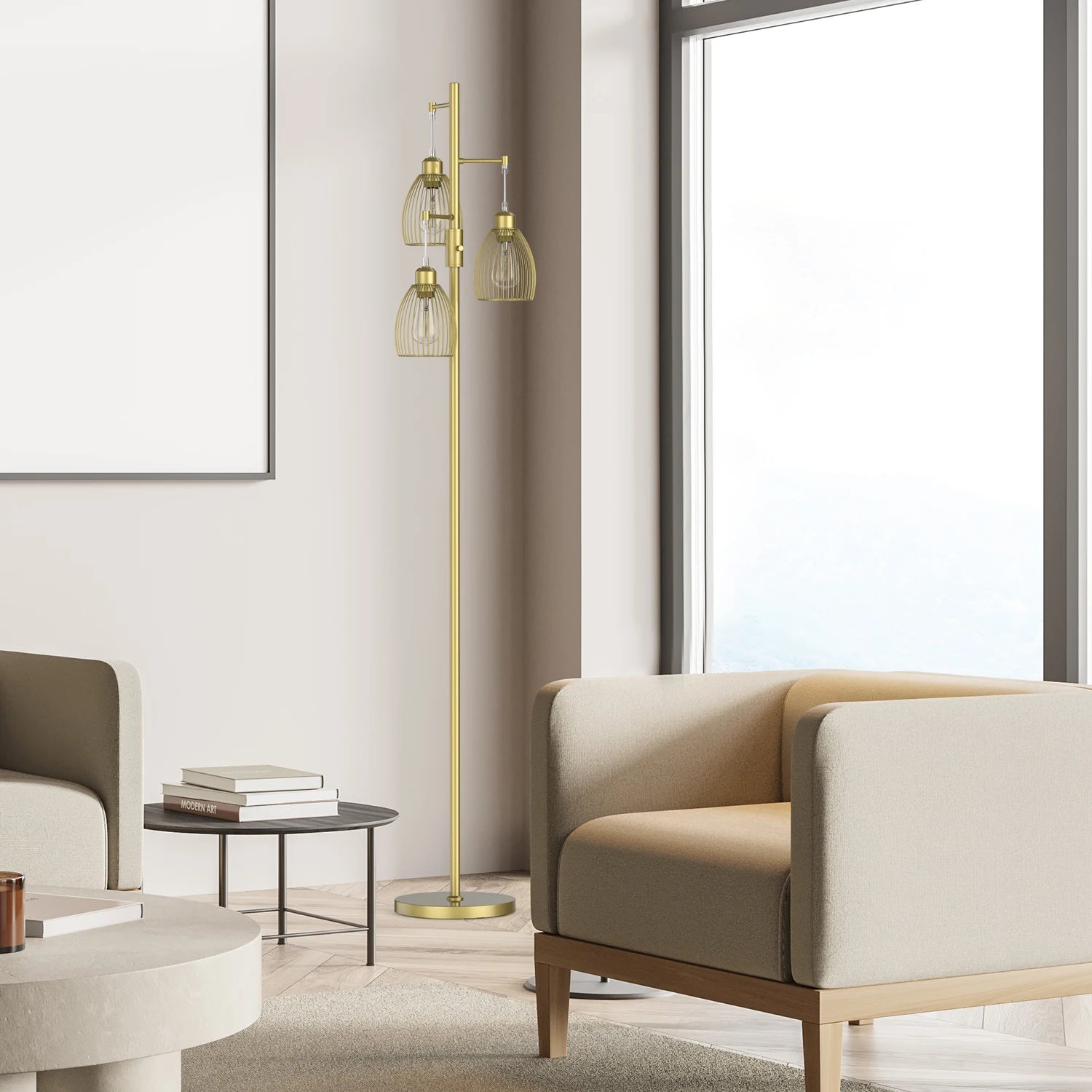 70" Tree Floor Lamp with 3 Bulbs Included