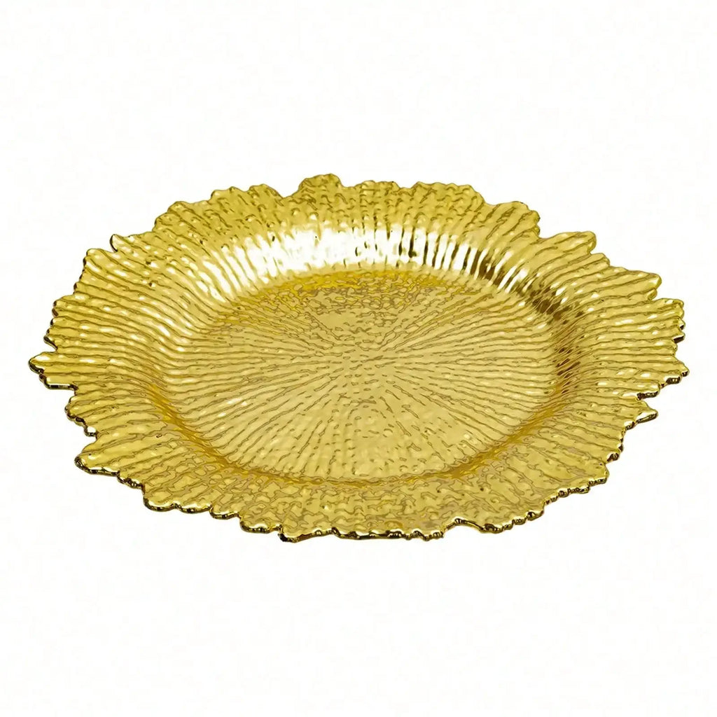 24pcs 13" Chargers Plate Round Gold Salad Reef Plate