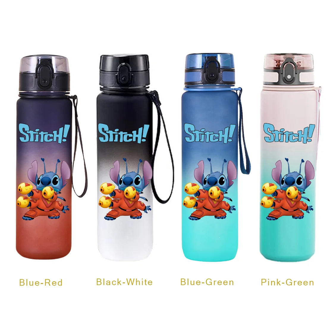650ML Stitch Sports Flip Cover Water Bottle Leak Proof Colorful Plastic Cup