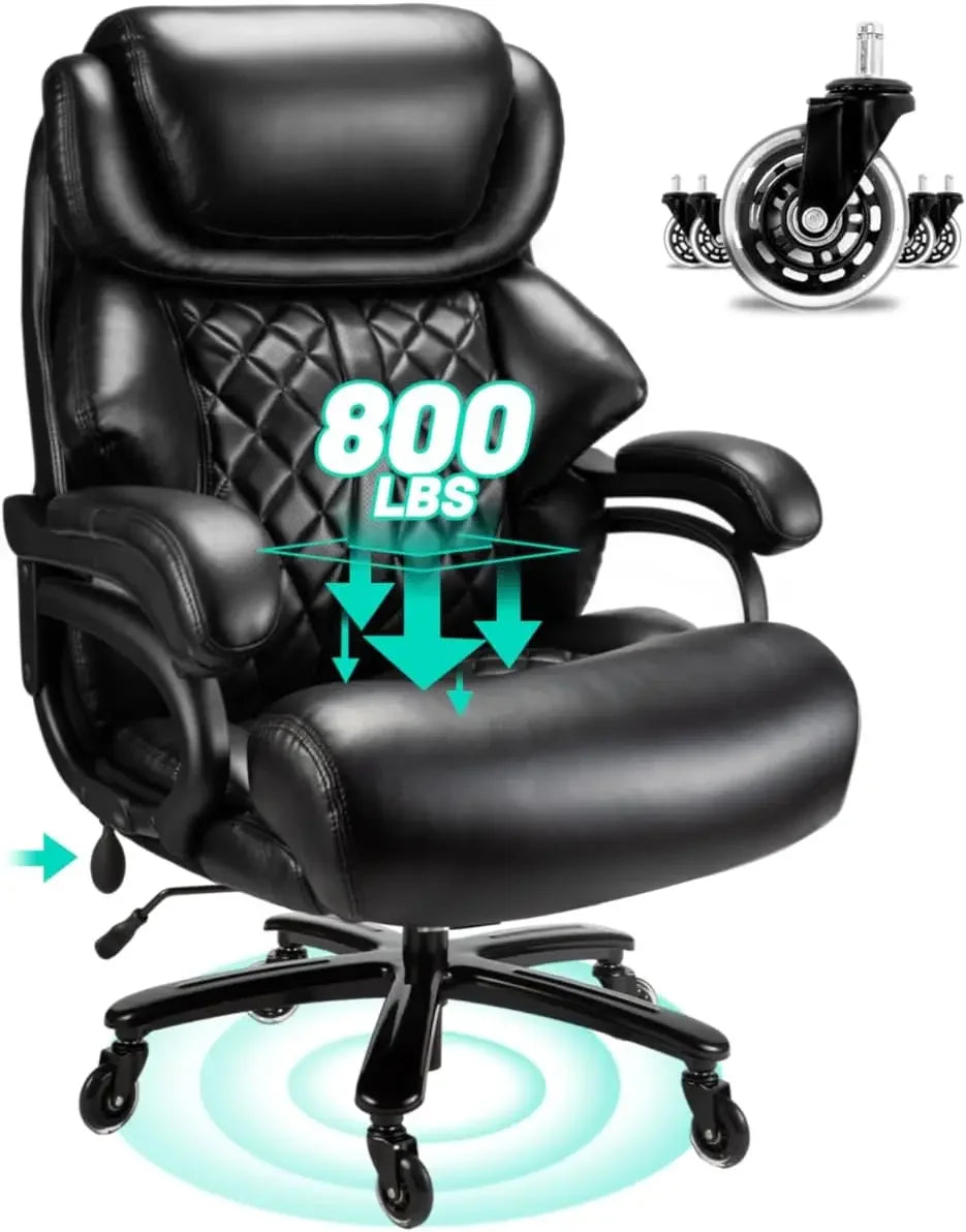 800lbs Capacity Big And Tall Office Chair with Wide Spring Seat