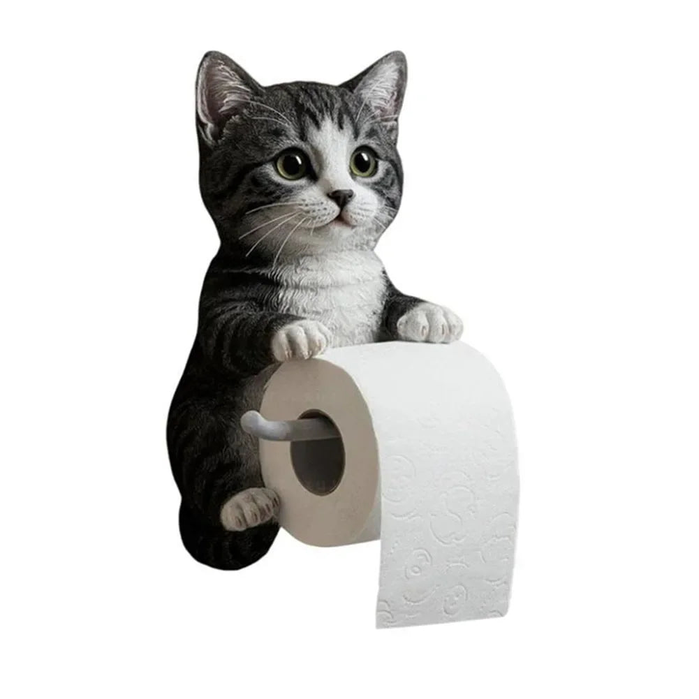 Cat Toilet Paper Holder Wall Mounted