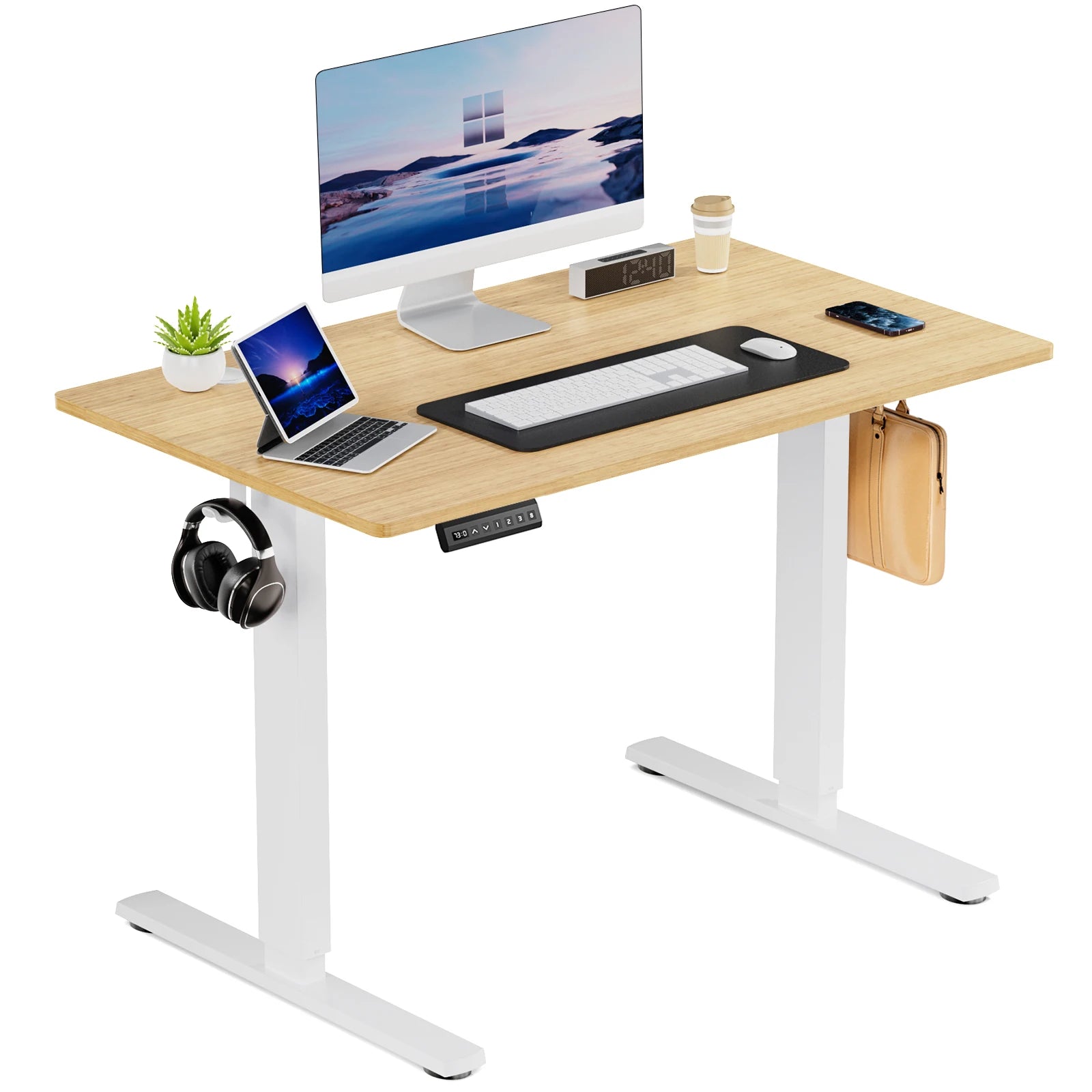 Electric Standing Desk Height Adjustable 40x24 Inch Stand Up Sit Stand Computer Desk