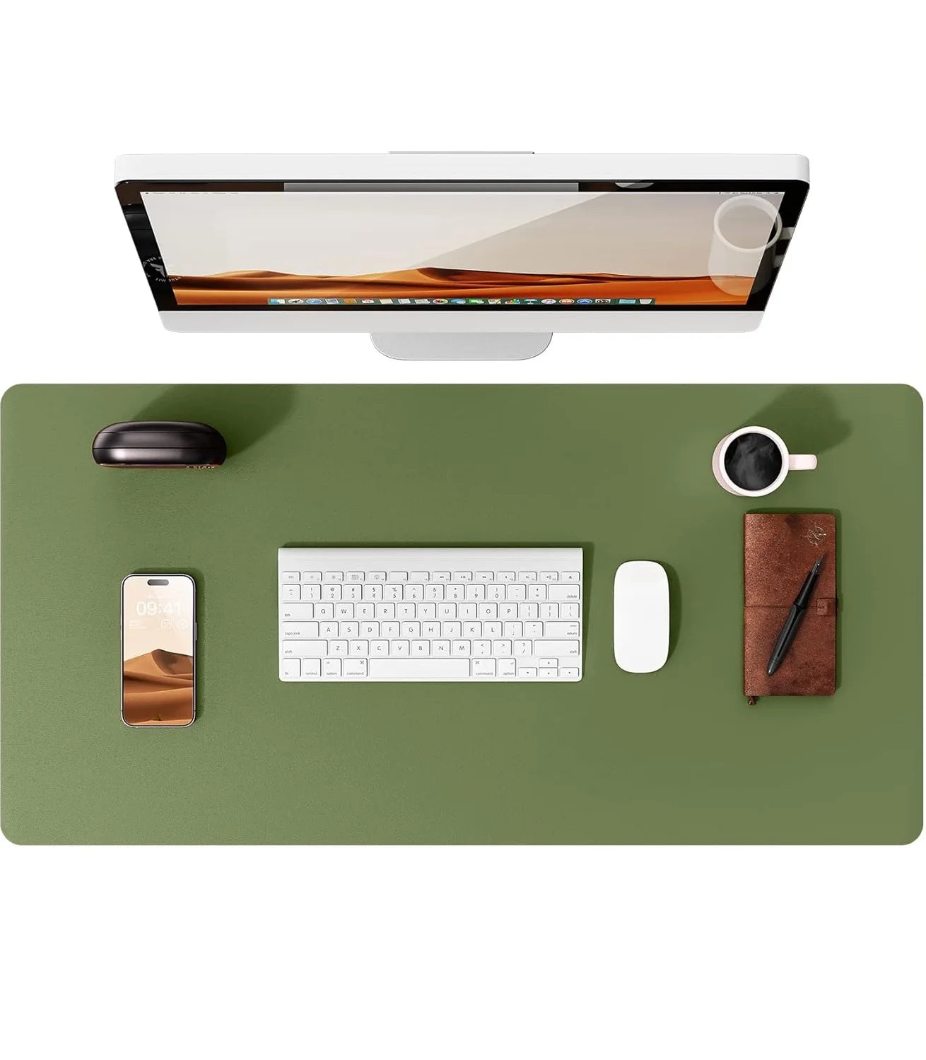 Large Mouse Pad,Office Desk Mat, Leather Desk Pad Protector, Non-Slip