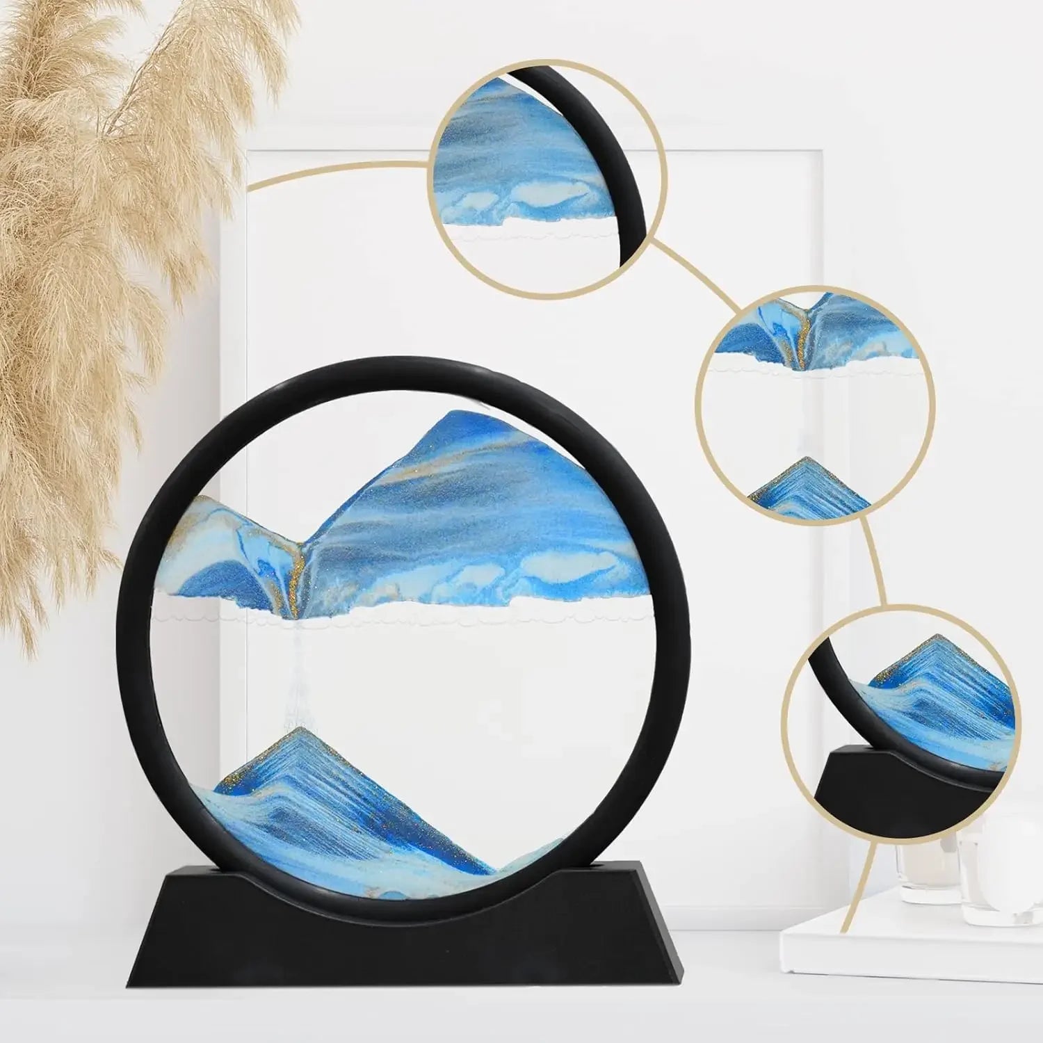 3D Moving Sand Art Picture Round Glass Deep Sea Sandscape