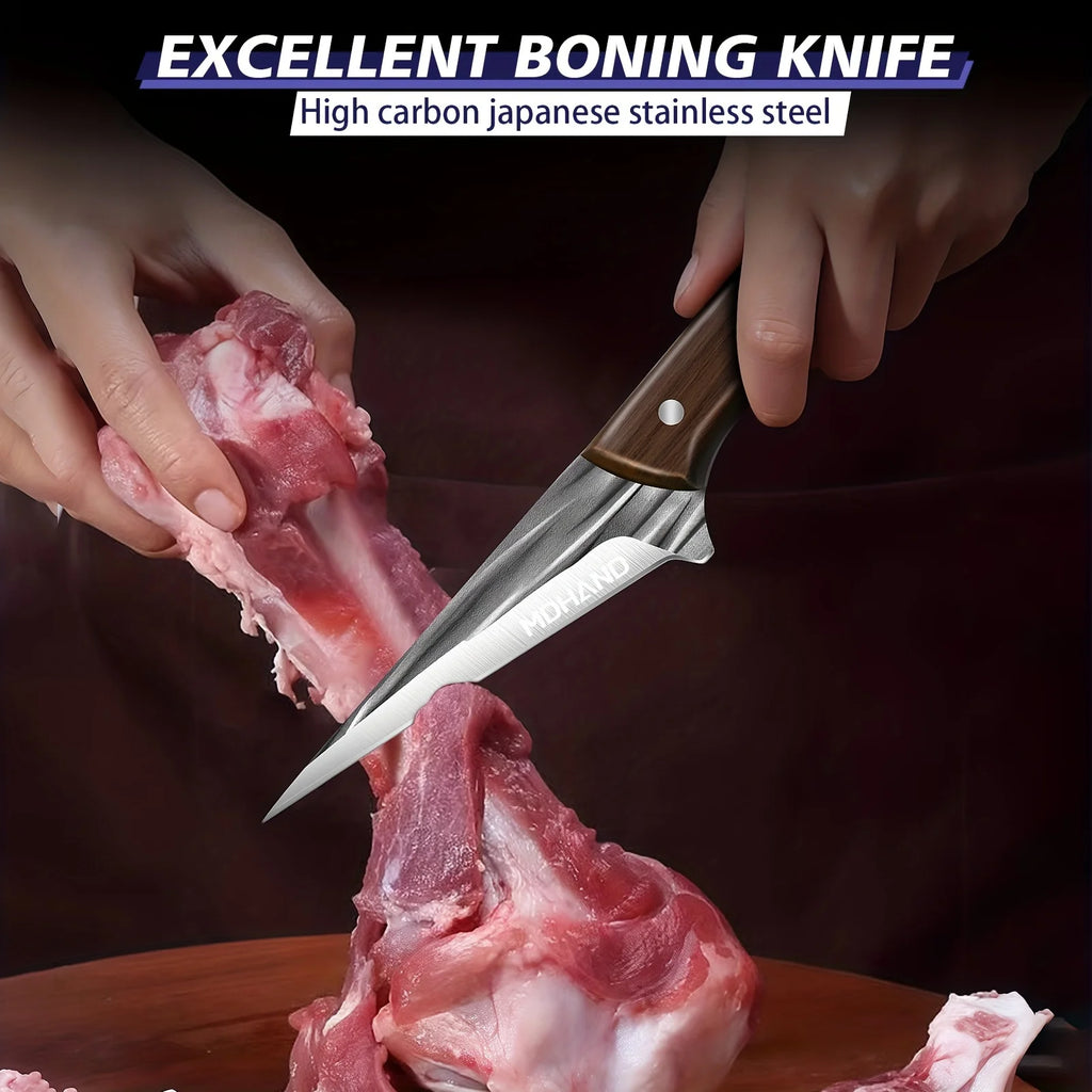 KEPEAK 14pcs Butcher Chef Knife Set with Roll Bag