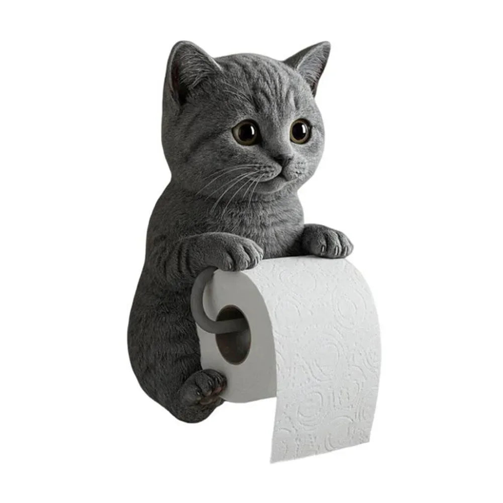 Cat Toilet Paper Holder Wall Mounted