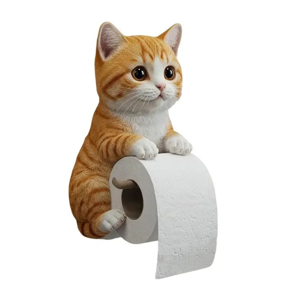 Cat Toilet Paper Holder Wall Mounted