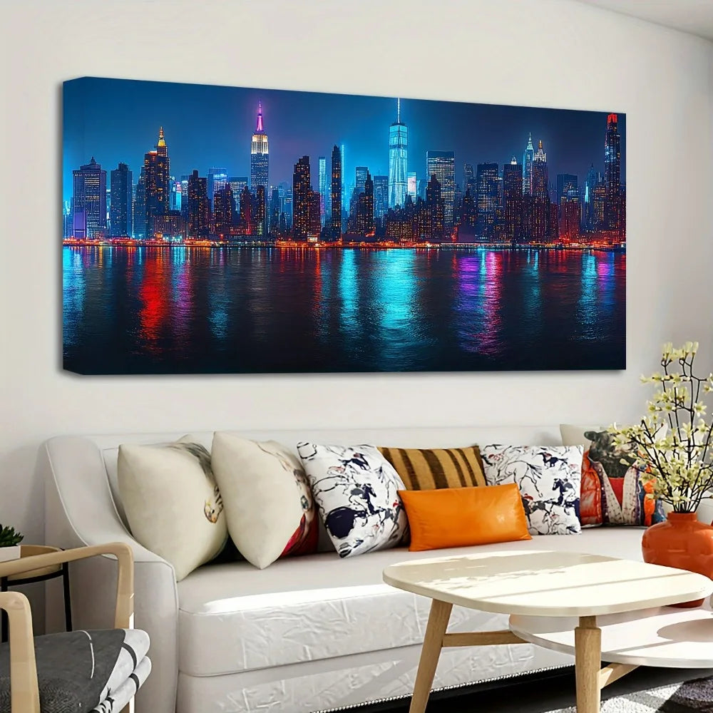 New York City skyline painting art, wall decor, home and dorm decor