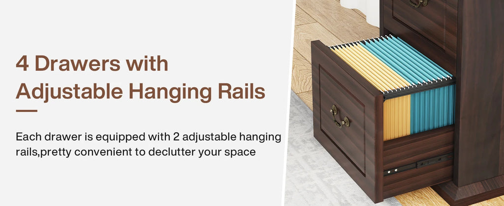 Tribesigns 4-Drawer File Cabinet Filing Cabinet, Vertical File Cabinet