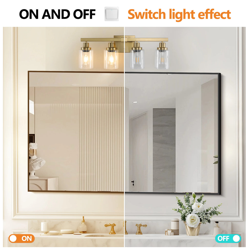 Golden 4-Light Vanity Light with Clear Glass Shades