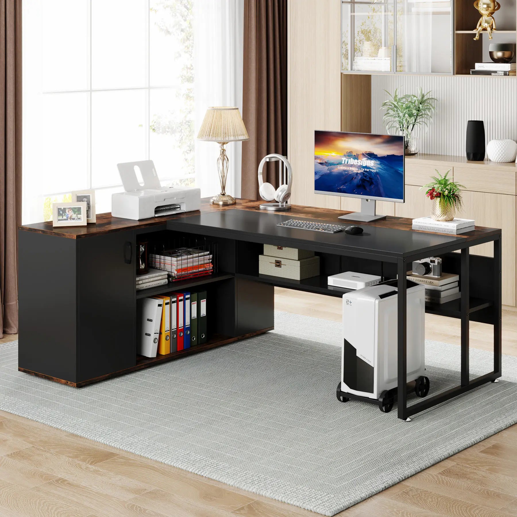 Tribesigns 71 inch Executive Desk, L Shaped Desk