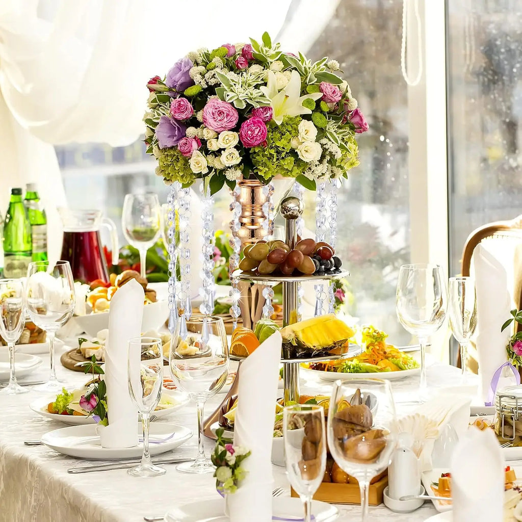 13 Inch Tall Crystal Flower Stand Floral Vases