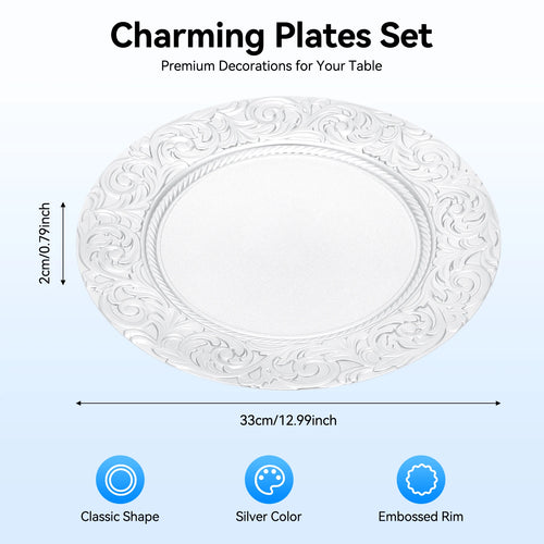 100PCS Charger Plates Set 13 inch Round