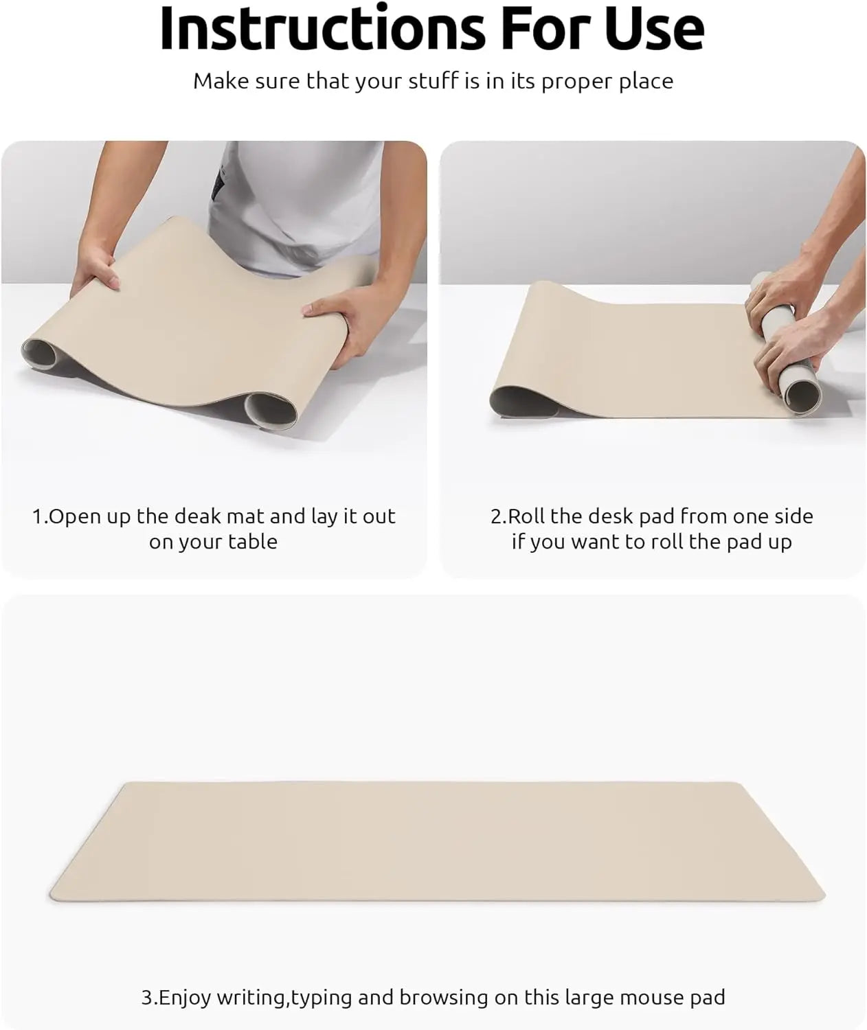 Large Mouse Pad,Office Desk Mat, Leather Desk Pad Protector, Non-Slip