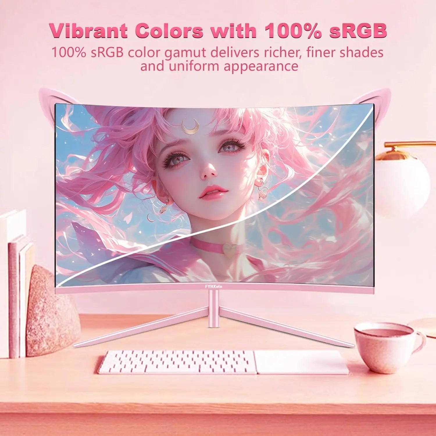 27inch Curved Pink Monitor QHD 165hz 1800R Gaming Display
