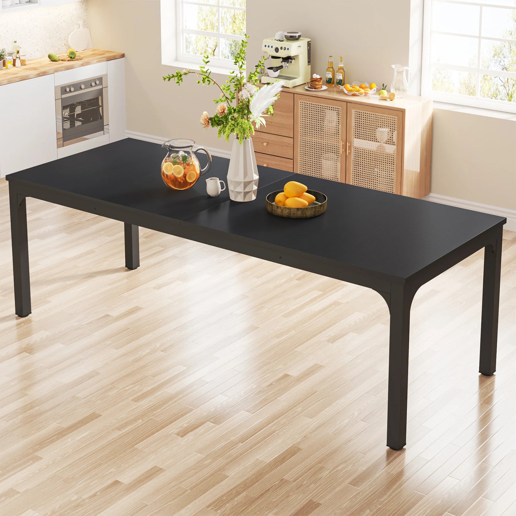 200cm Large Narrow Long Rectangular Kitchen Dinner Table