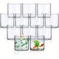 12-Piece Glass Cylinder Vase Set, Clear Vase Tall Floating Candle Holder