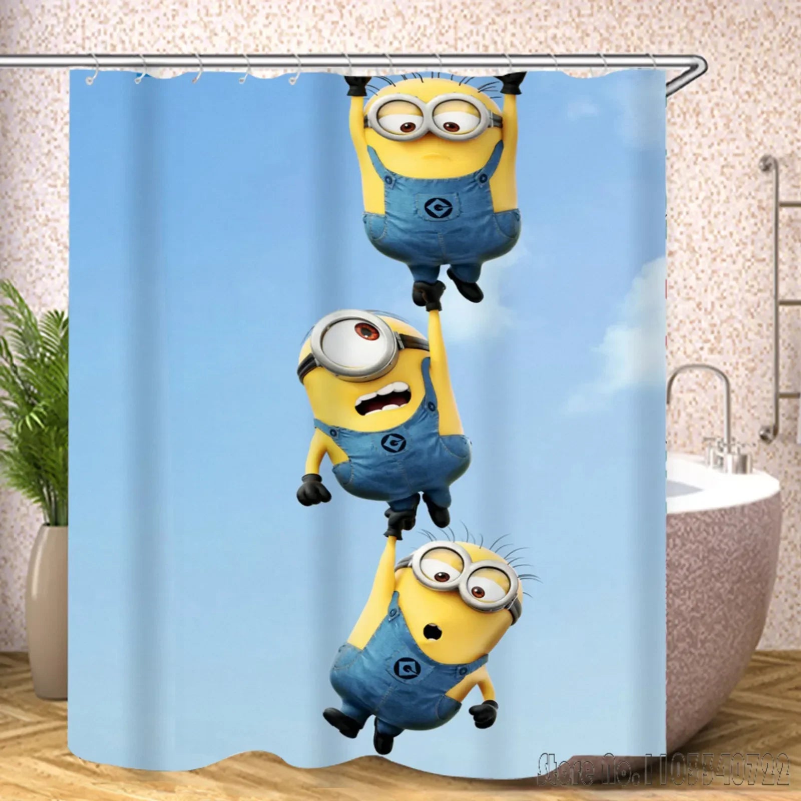 MINISO M-Minions Cartoon Colorful Shower Curtain 1pcs