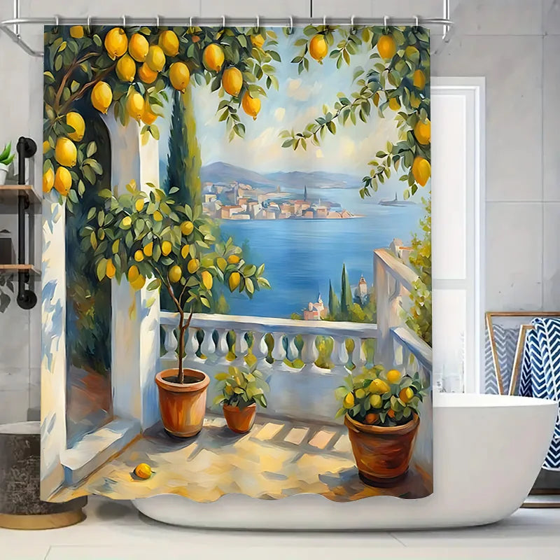 Elegant Lemon Tree Shower Curtain for Bathroom