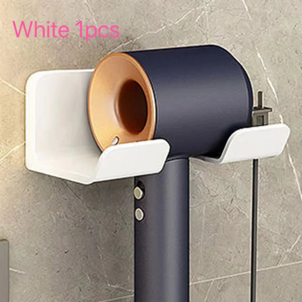 Wall Mounted Hair Dryer Holder Multi-Functional Bathroom Storage Rack,