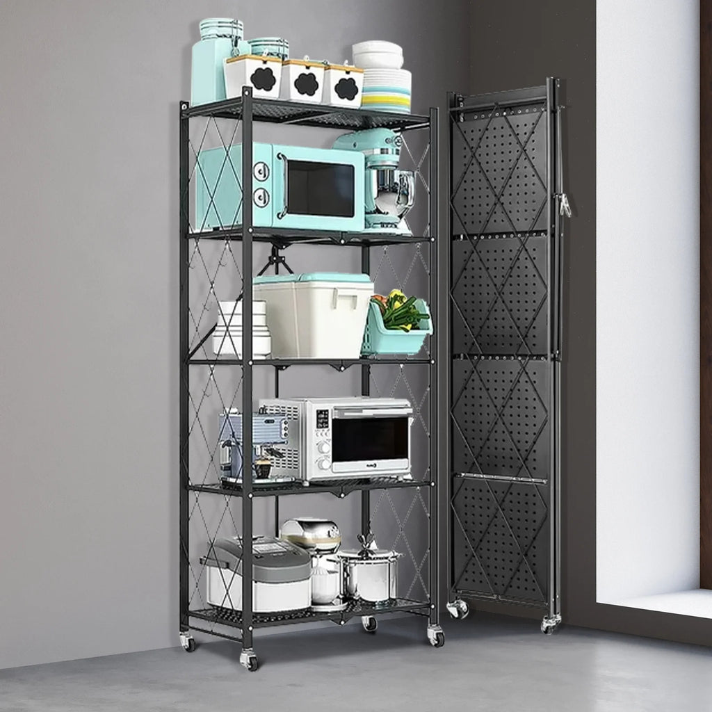Storage Shelving 5-Tier With Wheel Unit Metal Shelf