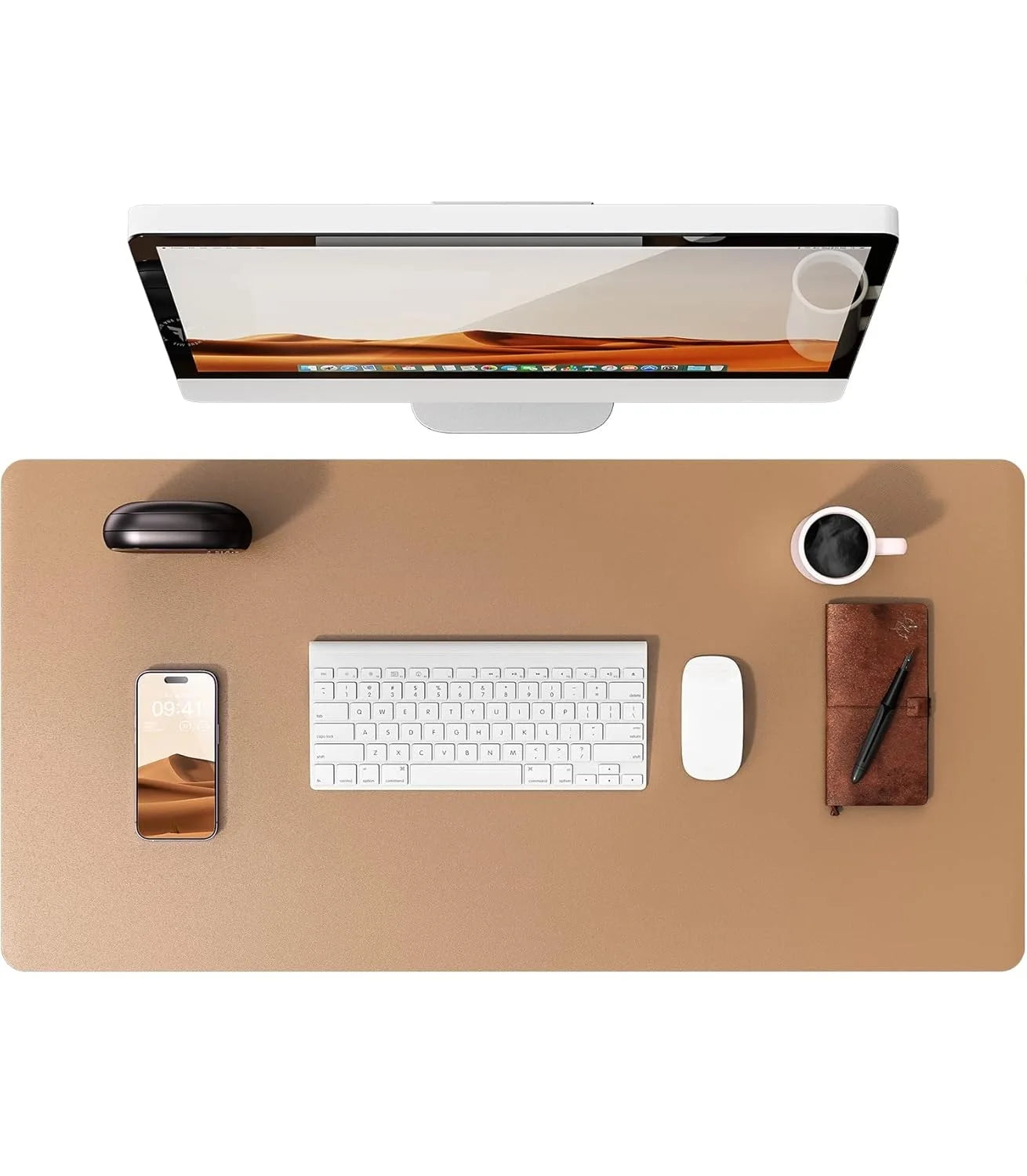 Large Mouse Pad,Office Desk Mat, Leather Desk Pad Protector, Non-Slip
