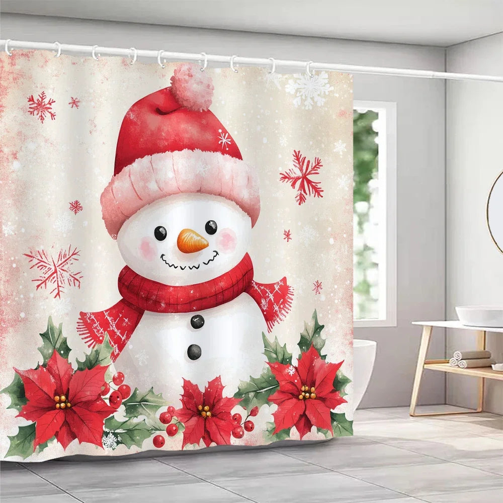 GAE1pc Merry Christmas Snowman Print Shower