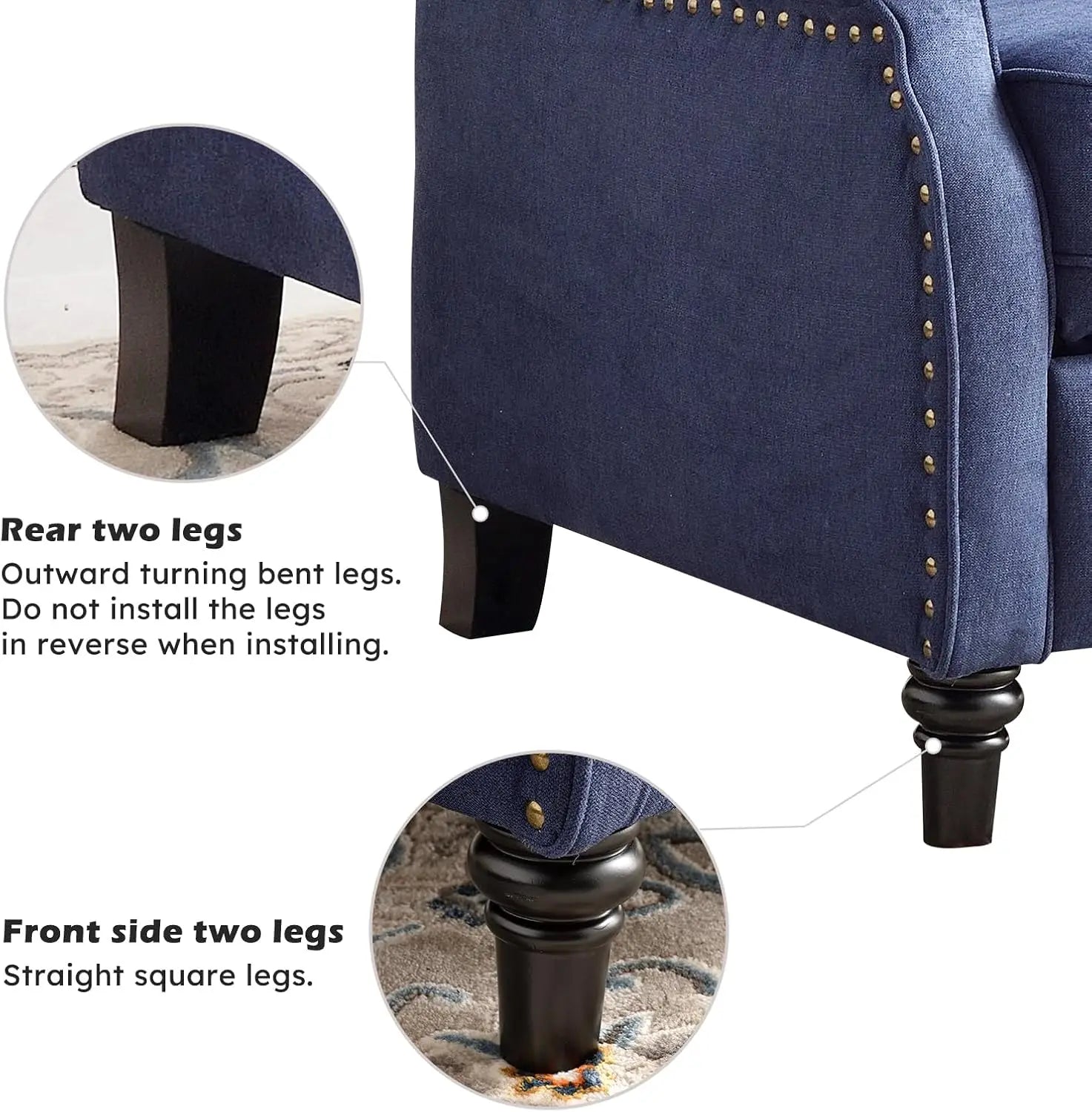 Push Back Recliner Chair Fabric Lounge