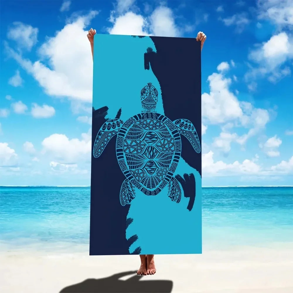 Luxurious Turtle Print Beach Towel